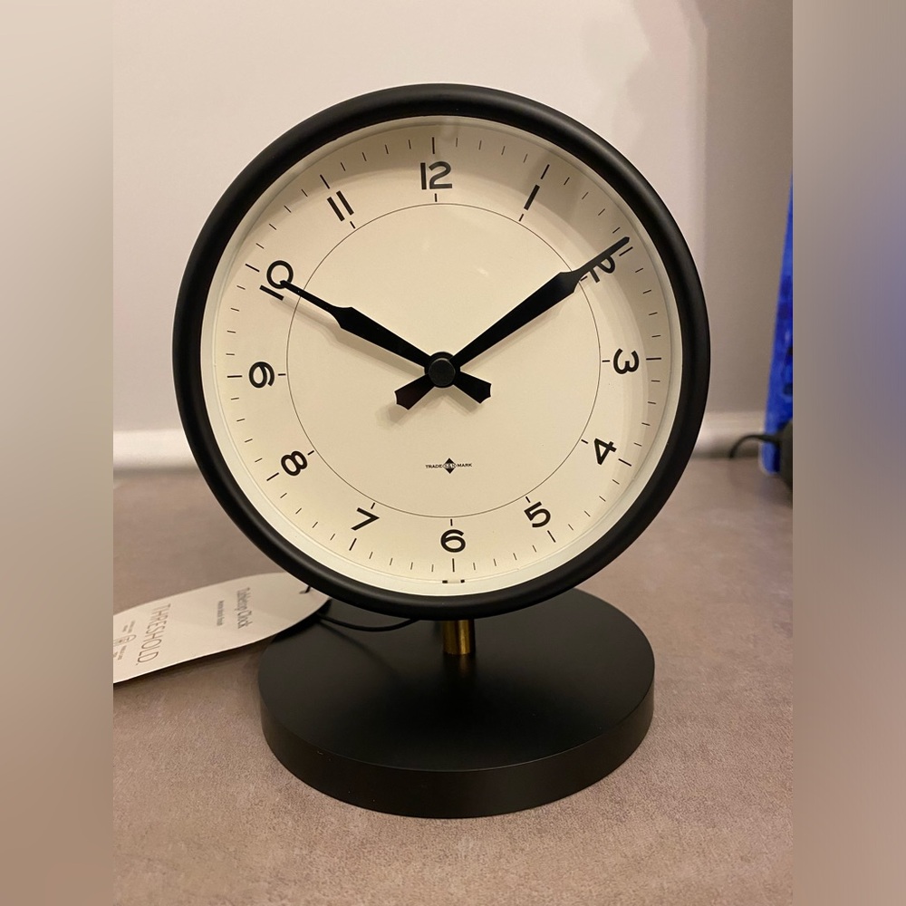 Threshold Black and Cream Tabletop Clock
